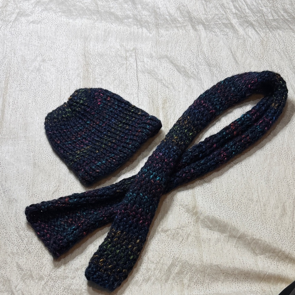 Handmade Knit Hat and Scarf Set